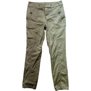 Pret-A-Jet Women's Slim Ankle Pants High Waist Stretch Size 2 Olive Green Casual